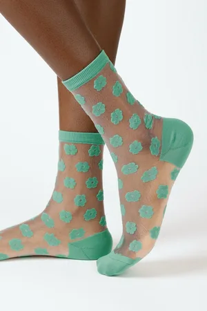 Glassworks London Sheer Tiny Flower Socks