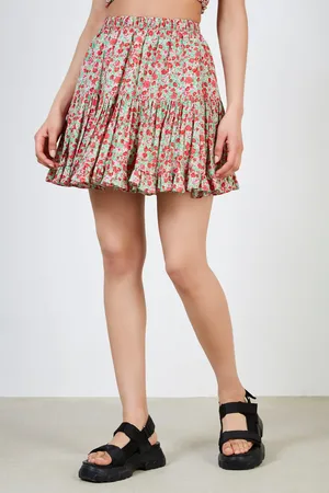 Glassworks London And Pink Floral Print Mini Skirt