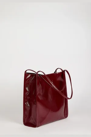 Glassworks London Burgundy High Shine Pvc Tote Bag