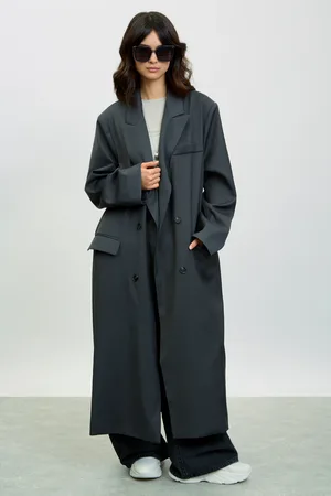 Glassworks London Charcoal Oversized Extra Long Blazer Jacket
