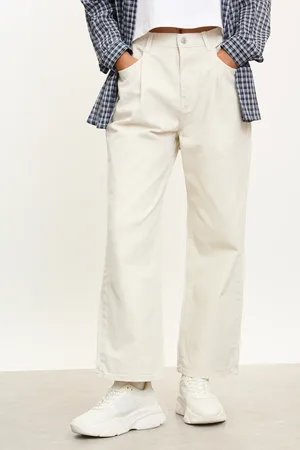 Glassworks London Bone Single Pleat Straight Leg Jeans