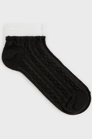 Glassworks London Textured White Trim Pop Socks