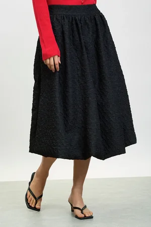 Glassworks London Textured Midi Bubble Skirt