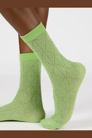 Glassworks London Semi Sheer Dotted Diamond Socks