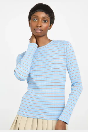 Glassworks London And Red Tiny Stripe Long Sleeve Top