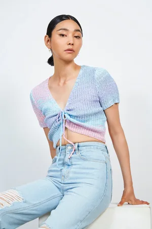 Glassworks London Pastel Pink And Purple Striped Knit Tee
