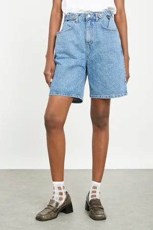 Glassworks London Mid Denim Adjustable Waist Denim Shorts