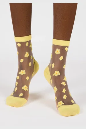 Glassworks London Mixed Flower Sheer Socks