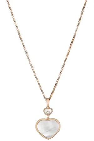 Chopard Happy Hearts 18ct Rose Gold Mother of Pearl Diamond Pendant