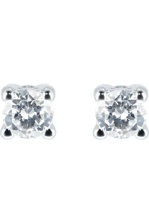 GOLDSMITHS 9ct White Gold 0.15ct 4 Claw Brightest Diamond Earrings