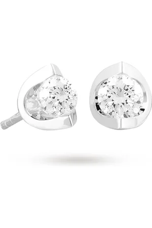 GOLDSMITHS 18ct White Gold 0.40ct Tension Set Canadian Diamond Earrings