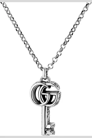 Gucci Sterling Silver GG Marmont Key Necklace