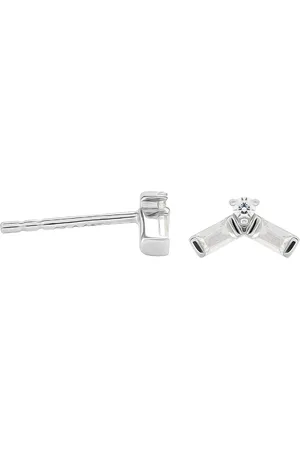 Jenny Packham 9ct White Gold 0.12cttw Baguette Stud Earrings