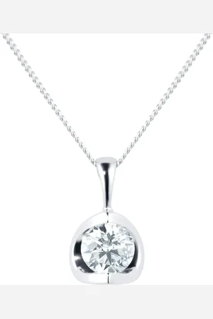 GOLDSMITHS 9ct White Gold 0.25ct Tension Set Brightest Diamond Set Pendant
