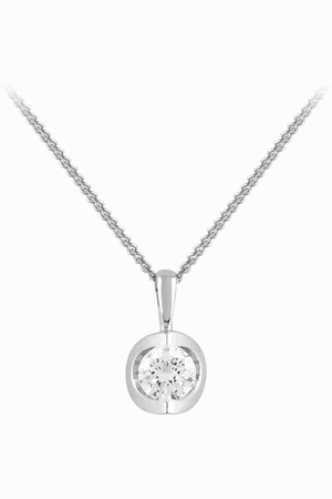 GOLDSMITHS 9ct White Gold 0.25ct Canadian Diamond Set Pendant