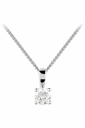 GOLDSMITHS 9 Carat Gold 0.25ct 4 Claw Canadian Diamond Pendant