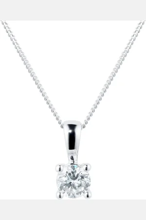 GOLDSMITHS 9ct White Gold 0.25ct 4 Claw Brightest Diamond Pendant