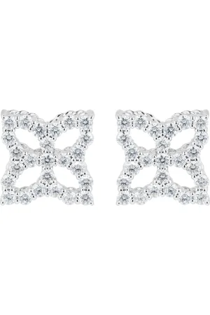 Roberto Coin Princess Flower White Gold 0.31ct Diamond Stud Earrings