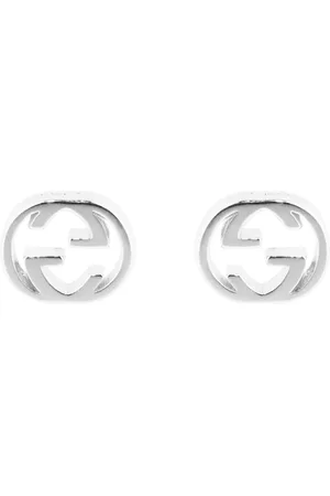 Gucci Interlocking 18ct White Gold 5mm Stud Earrings