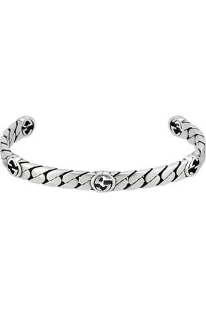 Gucci Interlocking Sterling Silver 18cm Cuff Bracelet