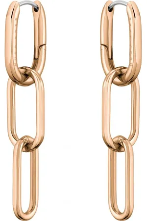HUGO BOSS Ladies Tessa Rose Gold Coloured Link Drop Earrings