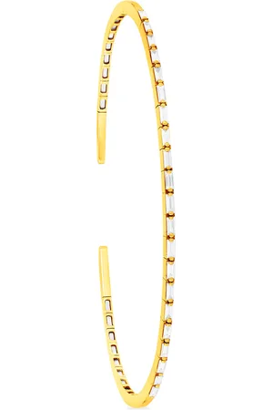 Suzanne Kalan 18ct Yellow Gold Thin Horizontal 0.60cttw Baguette Cut Bangle