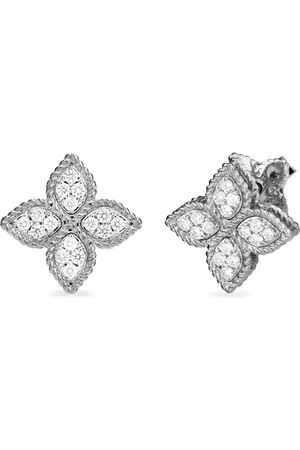 Roberto Coin 18ct White Gold Princess Flower Diamond 0.35ct Earrings