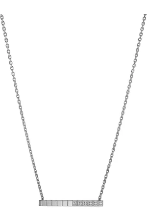Chopard Ice Cube Pure Necklace, Ethical White Gold, Half-Set Diamonds