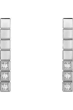 Chopard Ice Cube Pure Earrings, Ethical White Gold, Half-Set Diamonds