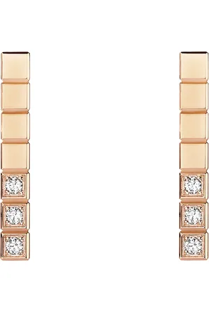 Chopard Ice Cube Pure Earrings, Ethical Rose Gold, Half-Set Diamonds