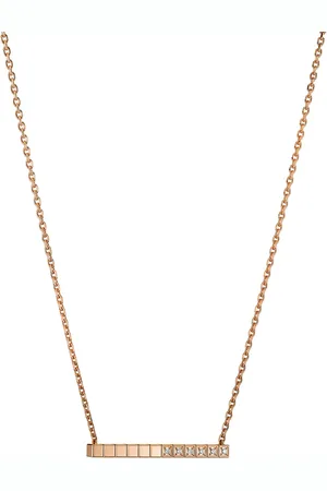 Chopard Ice Cube Pure Necklace, Ethical Rose Gold, Half-Set Diamonds