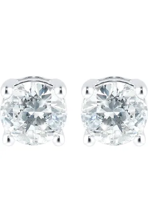 GOLDSMITHS 18ct White Gold 1ct Brightest Diamond 4 Claw Stud Earrings