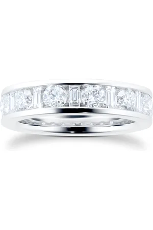 GOLDSMITHS Platinum 1.96cttw Diamond Dot Dash Eternity Ring - Ring Size M