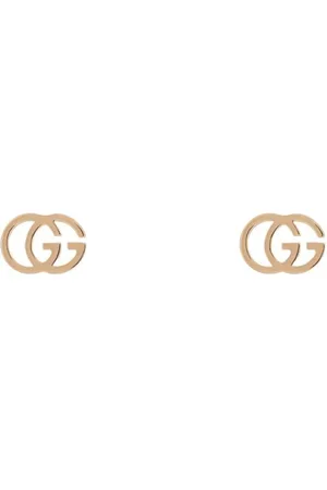 Gucci 18ct Rose Gold GG Running Stud Earrings