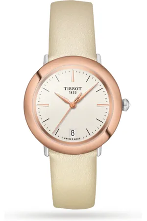 Tissot T-Gold Glendora 18K Gold 33mm Ladies Watch Cream