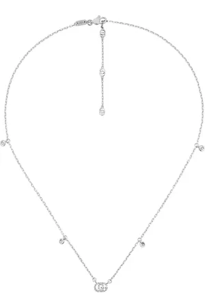 Gucci 18ct White Gold GG Running Diamond Necklace