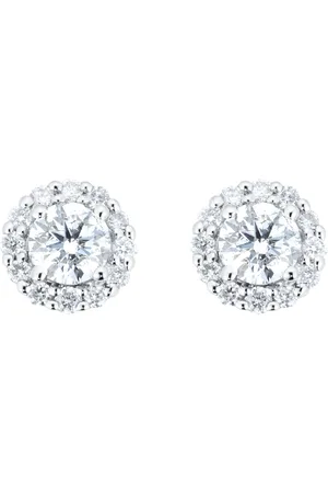 GOLDSMITHS 9ct White Gold 0.40cttw Diamond Halo Stud Earrings