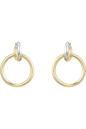 GOLDSMITHS 18ct White & Yellow Gold Circle Stud Earrings