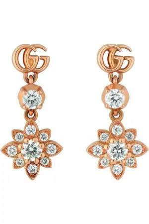 Gucci Flora 18ct Rose Gold Drop Earrings