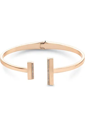 Calvin Klein Ladies Rose Gold Coloured Linear Crystal Bangle