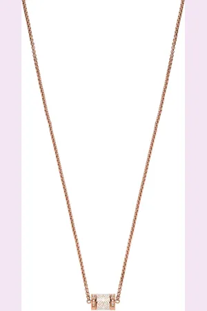 Emporio Armani Ladies Rose Gold Coloured Stainless Steel Necklace