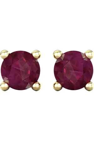 By Request 9ct Yellow Gold 4 Claw Ruby Stud Earrings