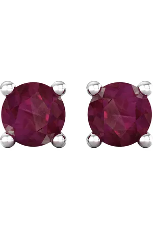 By Request 9ct White Gold 4 Claw Ruby Stud Earrings