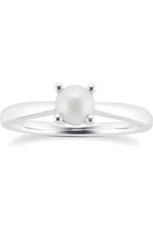 By Request 9ct White Gold 4 Claw Fresh Water Pearl Ring - Ring Size J