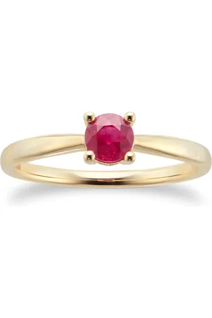 By Request 9ct Yellow Gold 4 Claw Ruby Ring - Ring Size D