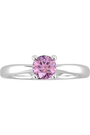 By Request 9ct White Gold 4 Claw Amethyst Ring - Ring Size A