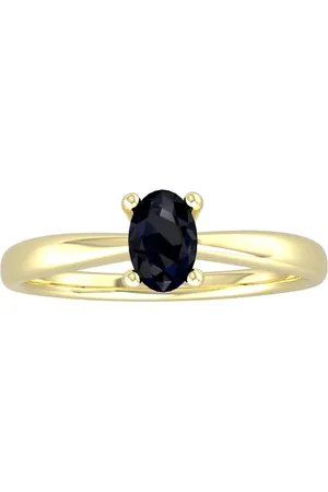 By Request 9ct Yellow Gold 4 Claw Oval Sapphire Ring - Ring Size G.5