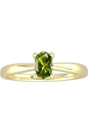 By Request 9ct Yellow Gold 4 Claw Oval Peridot Ring - Ring Size E