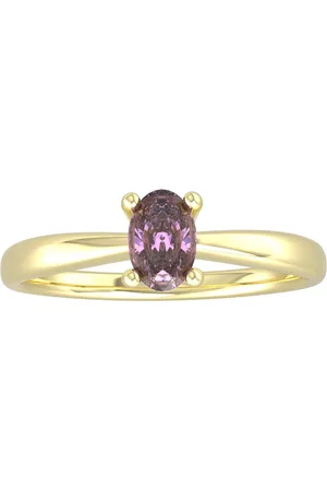 By Request 9ct Yellow Gold 4 Claw Oval Amethyst Ring - Ring Size A