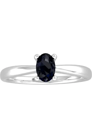 By Request 9ct White Gold 4 Claw Oval Sapphire Ring - Ring Size A